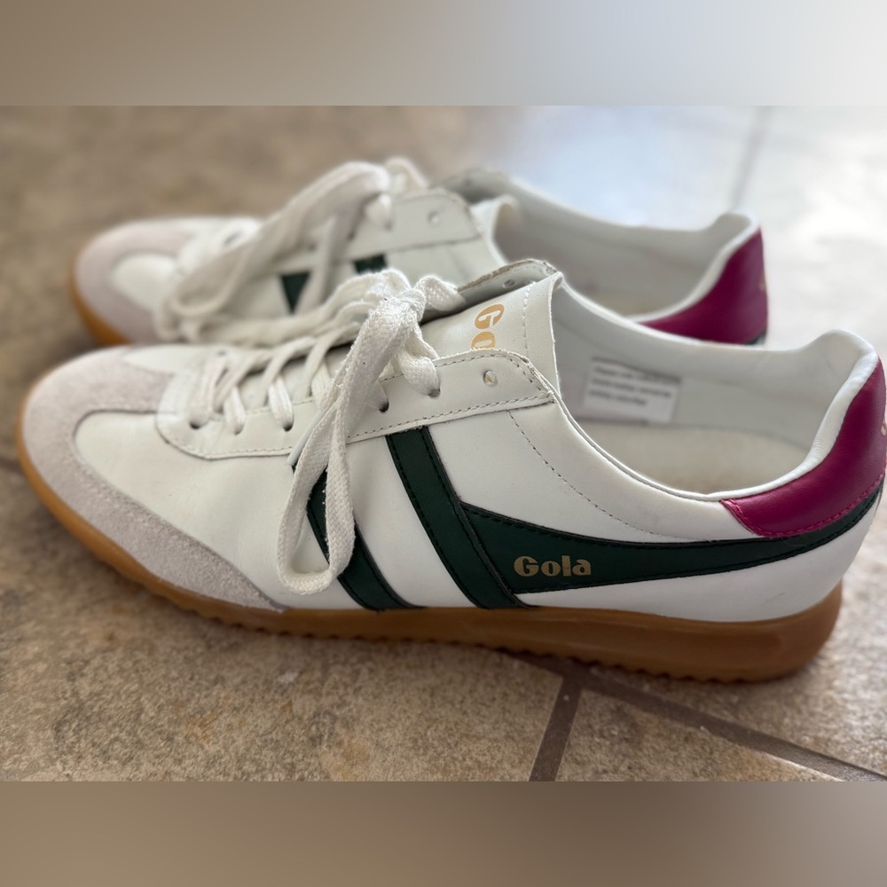 Gola White and Green Tennis Shoes
